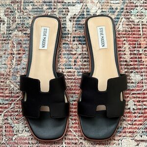 Steve Madden Black Slide Sandals for Women
